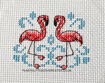 Flamingo Cross Stitch Pattern PDF - Modern Small Bird Cross Stitch Pattern - Mini Quick and Easy DIY Project - Pink Nature Lover