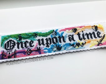 Modern Cross Stitch Bookmark Kit - Once Upon a Time - Fairy Tale Inspired DIY Craft Kit - Literary Gift