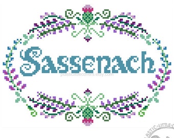 Modern Cross Stitch Pattern PDF - Sassenach - Outlander Inspired Scottish Thistle - Book Lover Gift