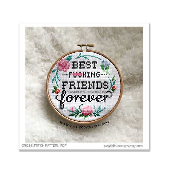 Mature Typography Modern Floral Cross Stitch Pattern Etsy