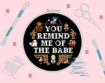Cross Stitch Pattern PDF - You Remind Me of the Babe - Labyrinth Dance Music - Film Movie Quote