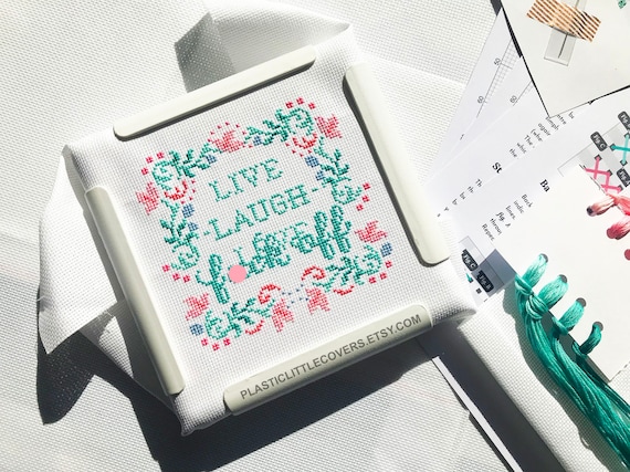 White Square Hoop Embroidery DIY Cross Stitch Craft Tool Plastic Clip Frame MK0