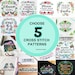 5 Plastic Little Covers Cross Stitch Pattern Pdfs. Modern Cross Stitch Pattern Bundle. 