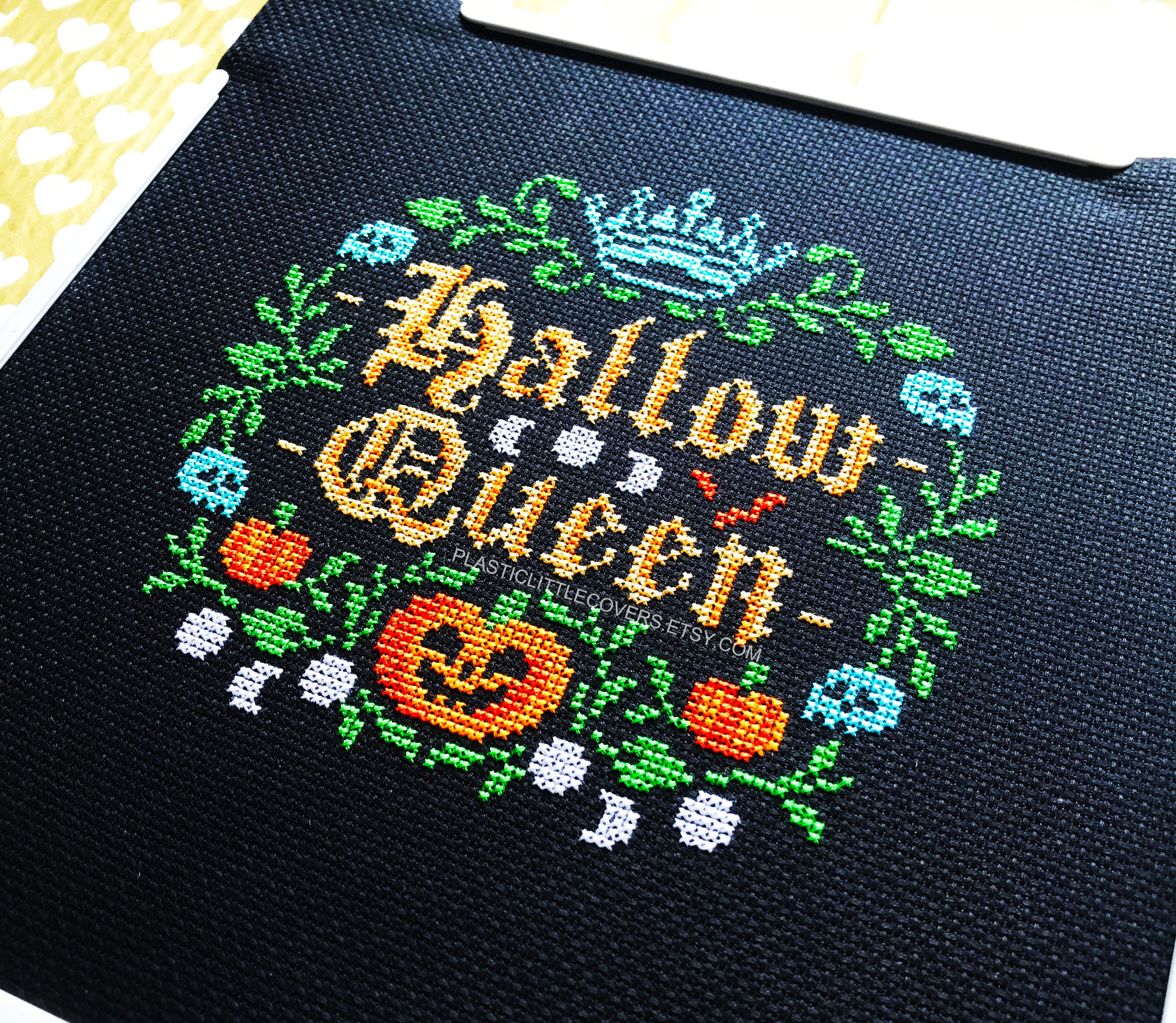 Halloween Themed Embroidery Kit with Patterns and Instructions Cross Stitch Kits for Adults Beginners, Adult Unisex