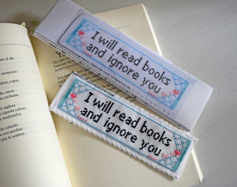 DIY Cross Stitch Bookmark Kit I Will Read Books and Etsy