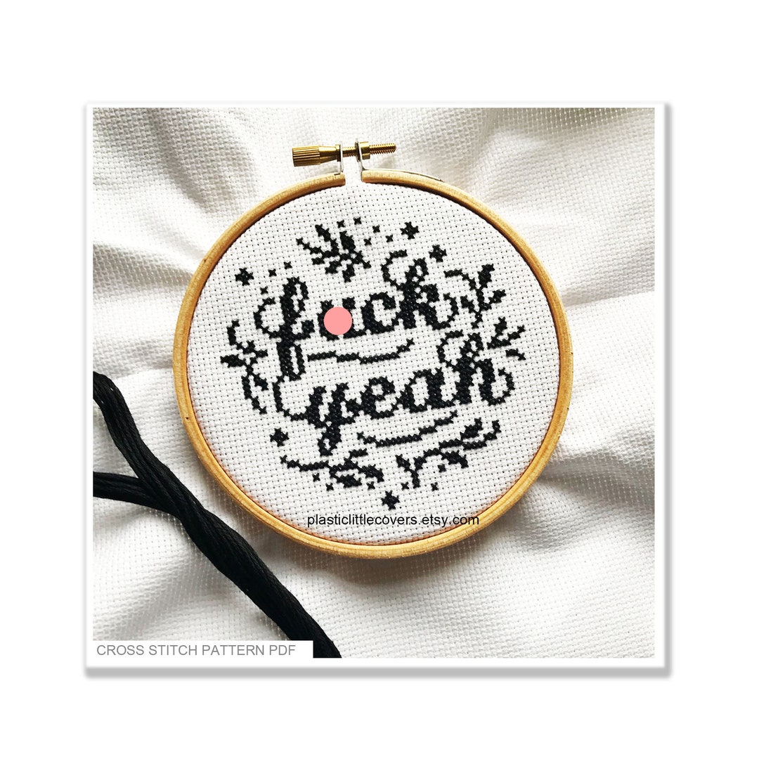 Modern Cross Stitch Pattern PDF F-ck Yeah Funny Mature Humour Bold ...