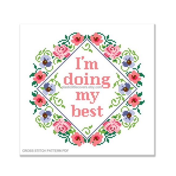 Instant Download. Feminist Funny Cross Stitch Pattern pdf Modern Floral Cross Stitch Pattern pdf The Best Man..