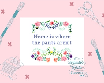 Patrón de punto de cruz floral divertido - Decoración del hogar (Patrón PDF)
