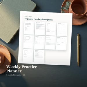 Wochenplaner für Therapeuten | Undatierter Praxisplan, Zeitplan für Verwaltungszeiten und Einnahmen zum Ausdrucken für Berater und Psychologen