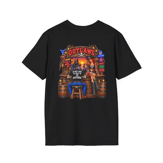 Bar Graphic T-Shirt | Western Skull Hat Tee