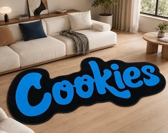 Alfombra con el logo de Blue Black Cookies (67 pulgadas de ancho)