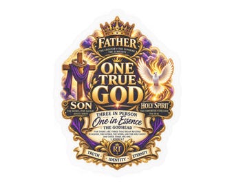 Sticker Vader, Zoon en Heilige Geest | Eén Ware God Drie-eenheid sticker (uitgesneden vinyl)