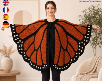Monarch Butterfly Crochet Pattern, Wing