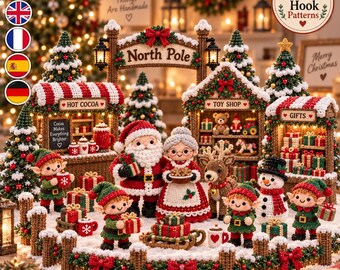 Christmas Village Crochet Pattern PDF: North Pole Holiday Market Amigurumi Collection, Intermediate Seasonal Home Decor.