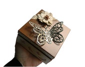 Wooden trinket box decoupage jewellery box
