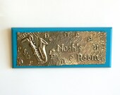 Bedroom Door Sign Saxophone Personalised Door Plaque
