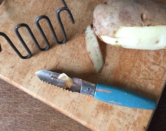 Vintage Potato Peeler With Blue Handle