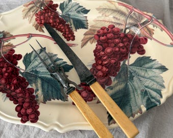 Antique Two-Piece Carving Set with Bone Handles