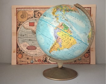 Vintage Early 1970s Replogle Globe | 12 Inch World Nation Globe LeRoy M Tolman Cartographer