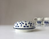 Replacement Sugar Bowl Lid, Midwinter Stonehenge Country Blue Pattern, Vintage English Stoneware