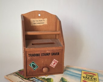 Vintage Sammelstempel Saver Aufbewahrungsbox | Preiswerte Sparstempel Sparbücher | Retro Mid Century Bauernhaus Küche Dekor