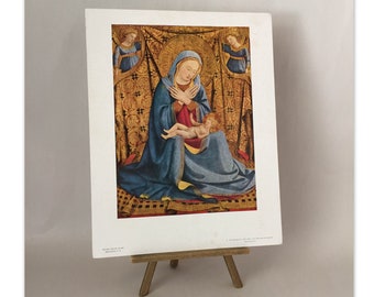 Vintage Print of The Madonna of Humility by Fra Angelico 14 x 11 Inches | National Galley of Art Mellon Collection | Frameable Catholic Art