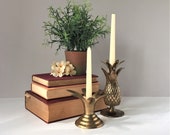 Brass Pineapple Candle Holder, Vintage Pineapple Crown Candlestick, Boho Brass Decor, Mantelpiece Decor, Hospitality Symbol