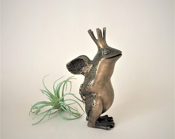 Vintage Brass Frog Prince Figurine the Princess and the Frog Etsy