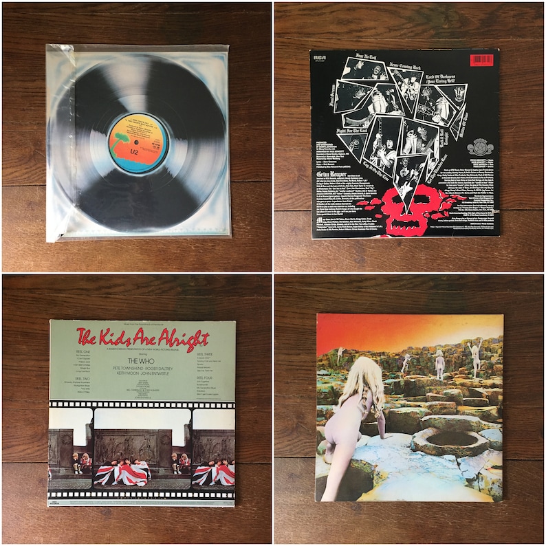 Puede incluir: Una colecci&oacute;n de cuatro discos de vinilo, incluyendo "The Kids Are Alright" de The Who y "Houses of the Holy" de Led Zeppelin.