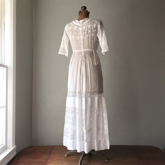 Edwardian Lingerie Dress With Eyelet Embroidery S… - image 2