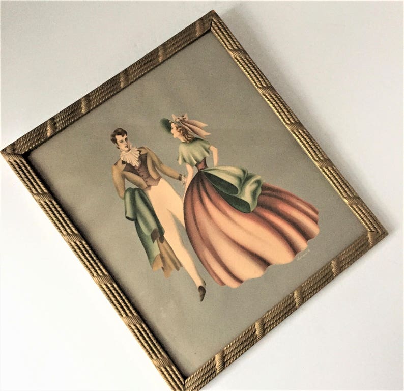 Vintage Framed Print by Turner 1940s Courting Couple Etsy