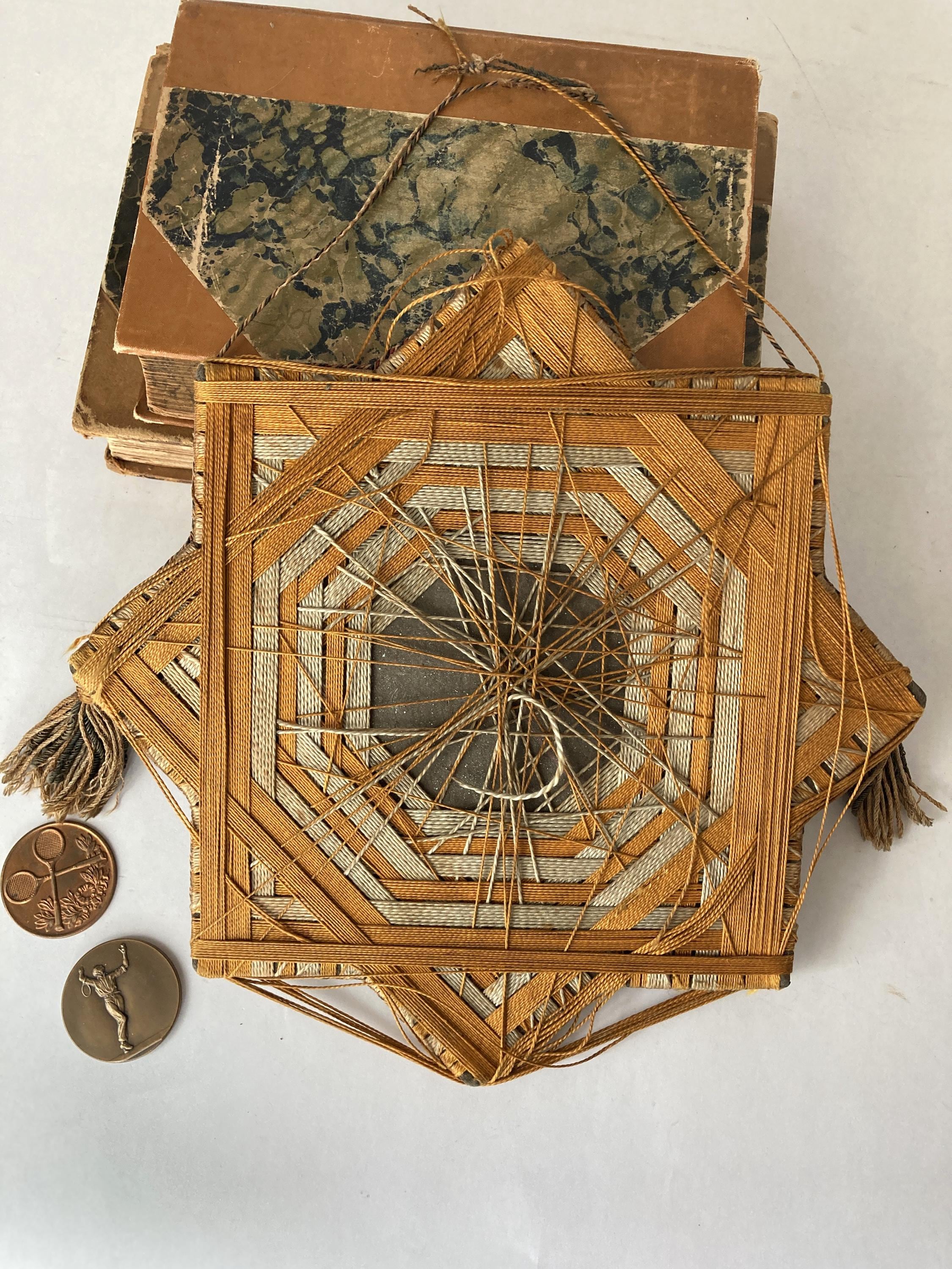 Victorian Star-shaped String Art Frame With Photograph of Female Tennis ...