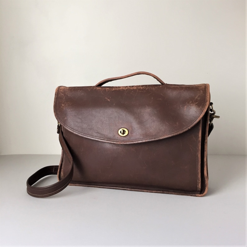 Naturally Distressed Leather Messenger Bag by Laura USA