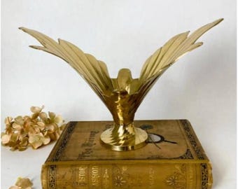Solid Brass Splash or Split Leaf Art Vase 13.25″ x 8.5″