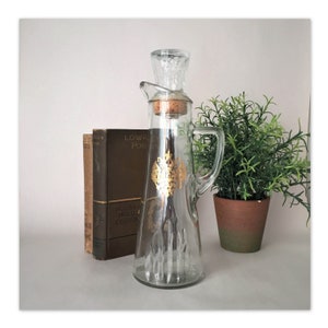 Vintage Owens-Illinois Glass Liquor Decanter with Romanov Crest | Carafe with Handle and Pour Spout Made in USA