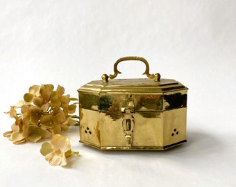 Vintage Brass Cricket Box with Bun Feet Medium Size 6" Long