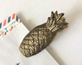 Brass Pineapple Clip, Vintage Memo Clip, Wall Mount Clip, Desk Accessories, Shopping List Holder, Letter Clip Paperweight, Guest Book Marker