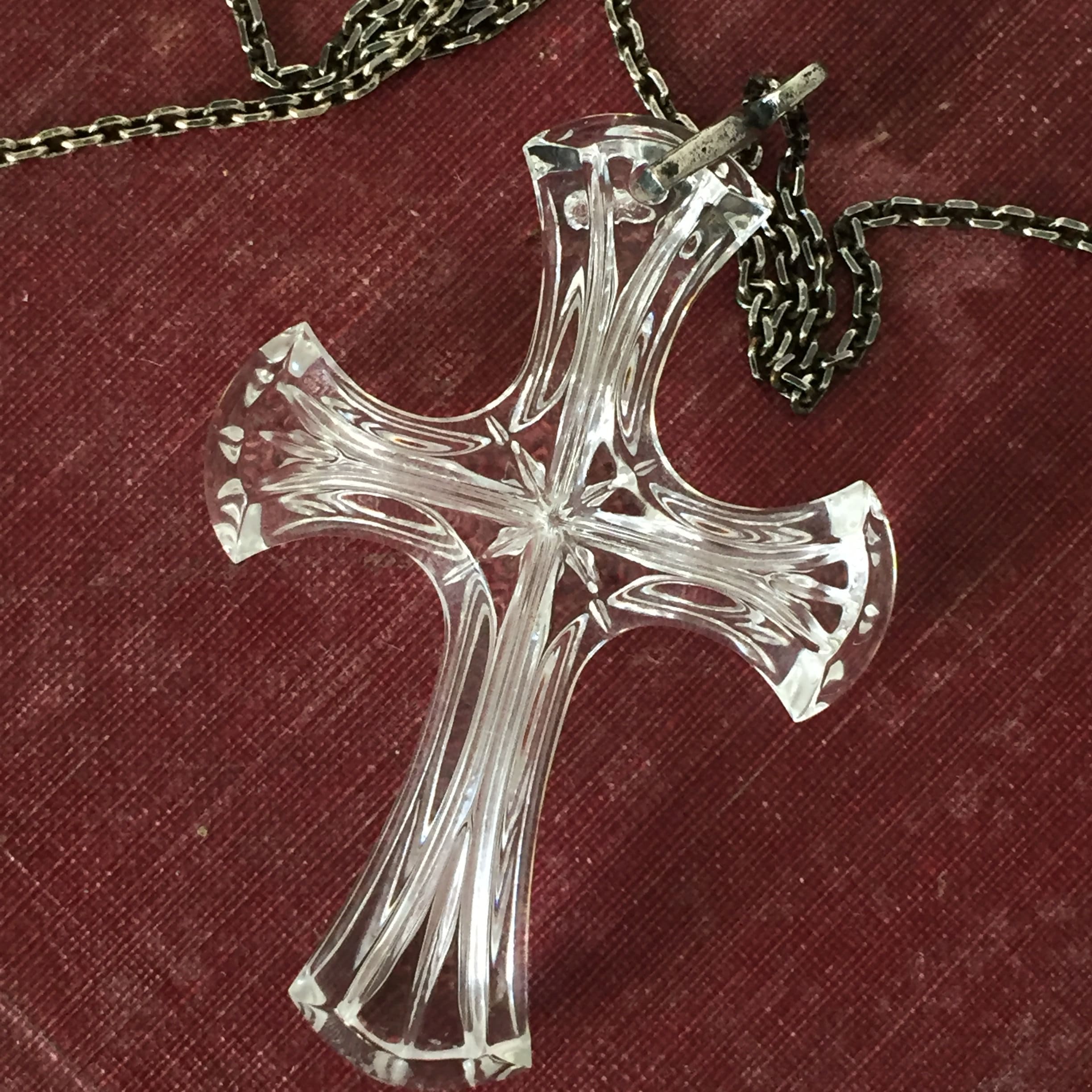 Vintage Waterford Crystal Cross Pendant 