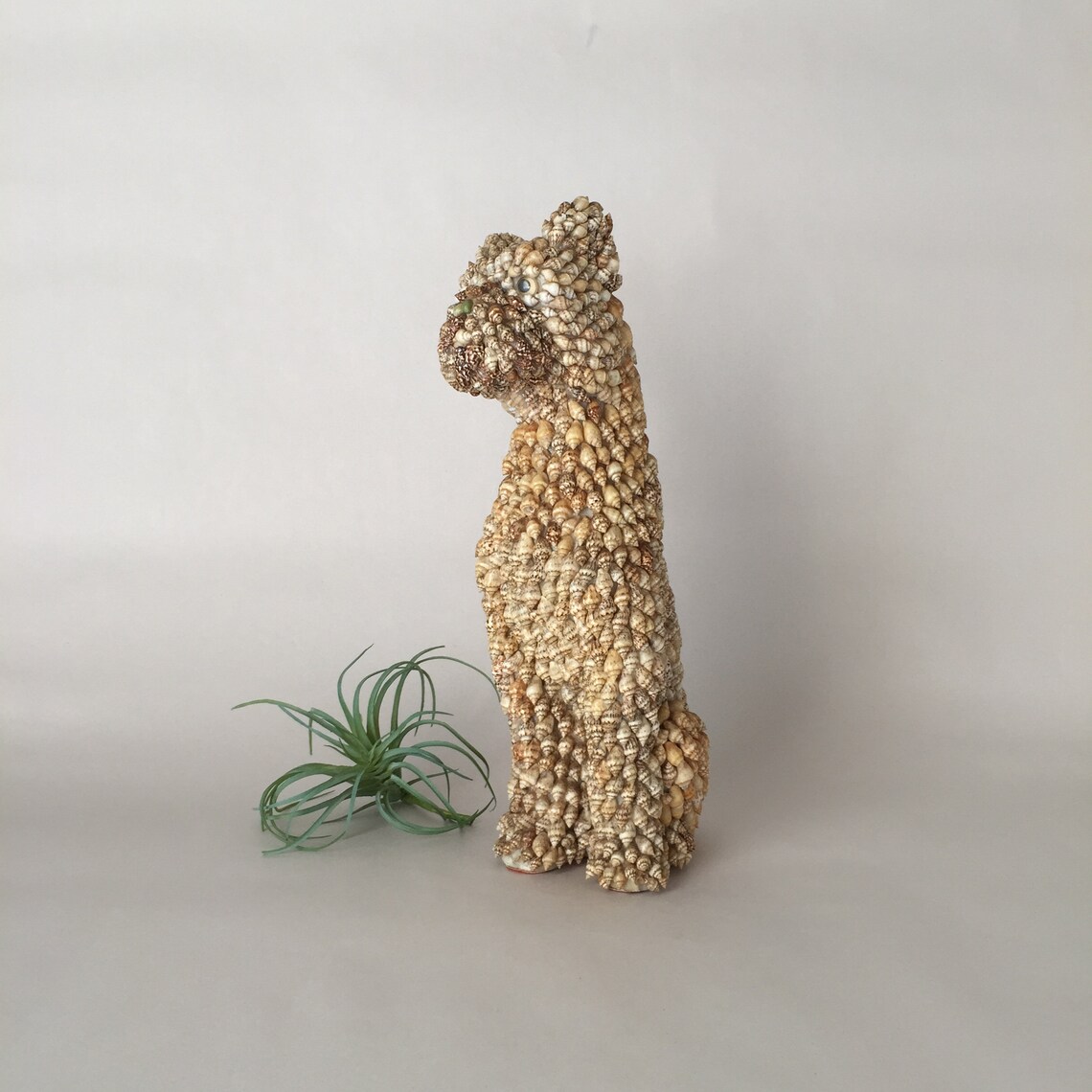 Vintage Shell Art Hund Figur Muschel verkrustet Boxer Hund Etsy