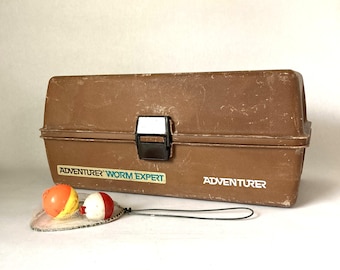 Vintage Flambeau 1743 Adventurer Worm Expert Tackle Box | Large Fishing Gear Box | Gifts for the Fisherman Fishing Enthusiast