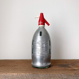 Vintage Caged Seltzer Bottle for Home Bar or Bar Cart Decor Made in Argentina