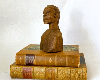 Vintage Carved Wood African Bust 5.75"