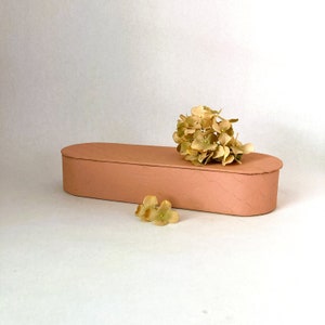 Vintage Mid Century Glove Storage Box in Blush Pink | Keepsake Box | Gifts for Her 13.5&quot; x 4.75&quot;