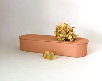 Vintage Mid Century Glove Storage Box in Blush Pink | Keepsake Box | Gifts for Her 13.5" x 4.75"