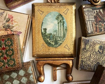 Vintage Collection of Florentine Decor Boxes Picture Topper Plaque and Easel Sold and Priced Separately