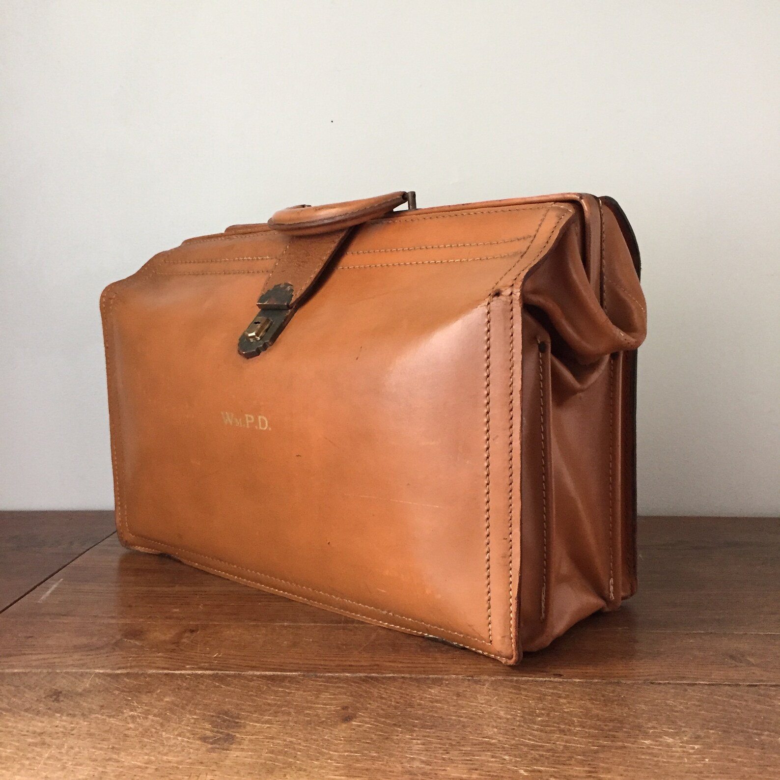 Vintage Leather Briefcase in Doctor's Bag Style Etsy