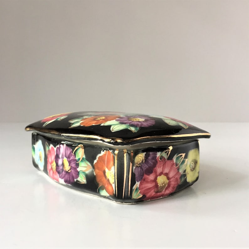 Porcelain Trinket Box Vintage Box With Lid Lidded Keepsake Etsy