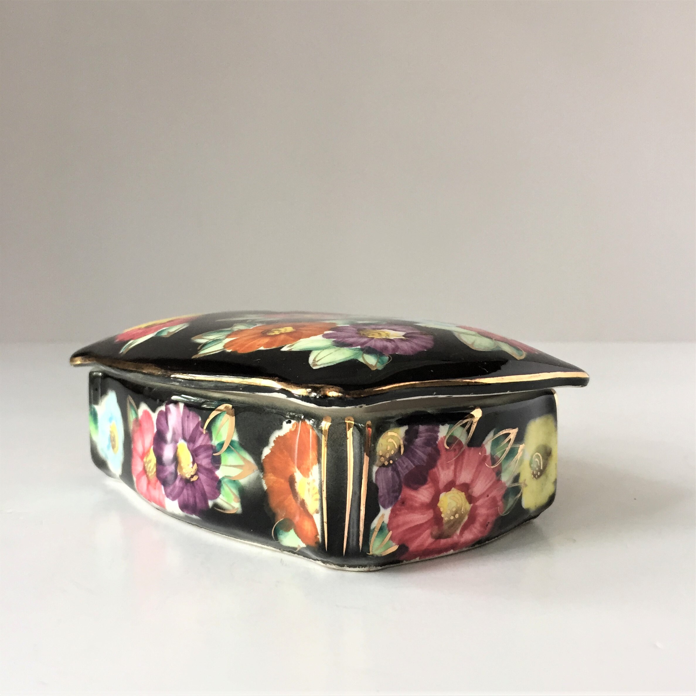 Porcelain Trinket Box Vintage Box With Lid Lidded Keepsake Etsy