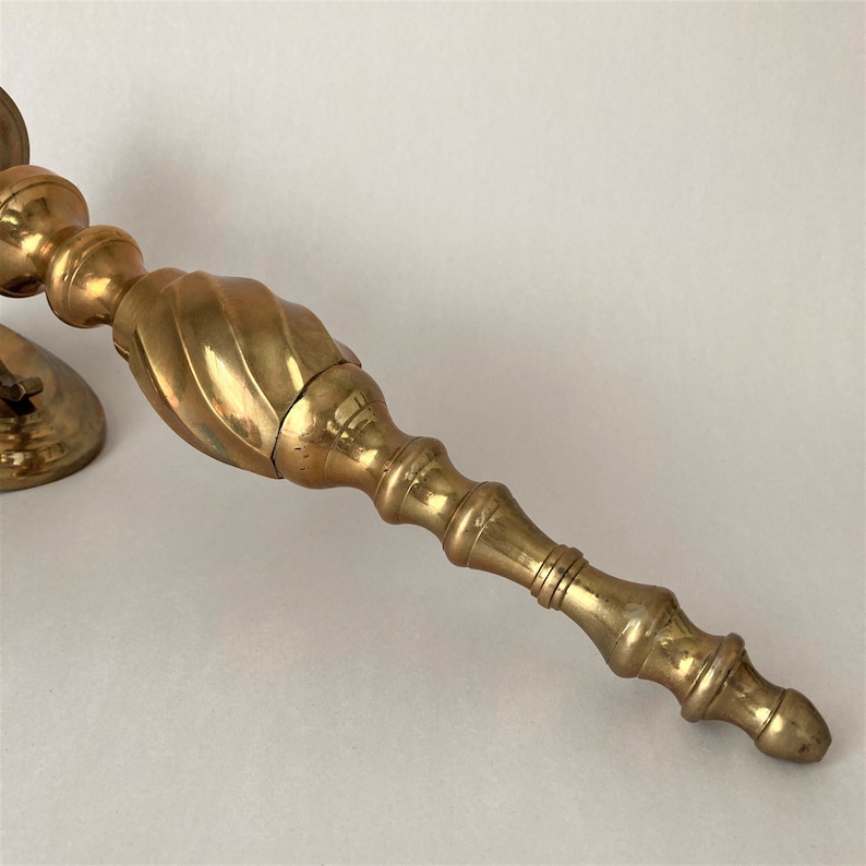 Vintage Brass Candle Sconces With Williamsburg Style Clear Etsy