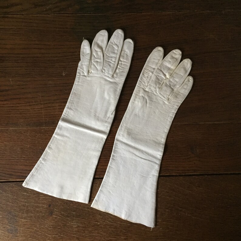 Two Vintage Pairs of White Formal Kidskin Gloves Extra Small Etsy